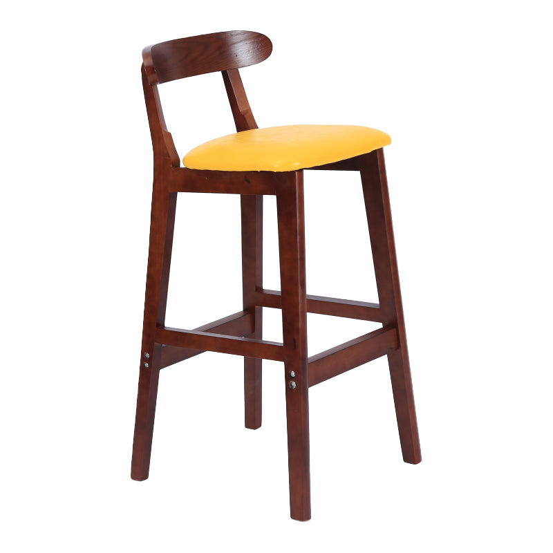 Taburete moderno de encimera sin brazo taburete de bar de madera con pedal y cojín