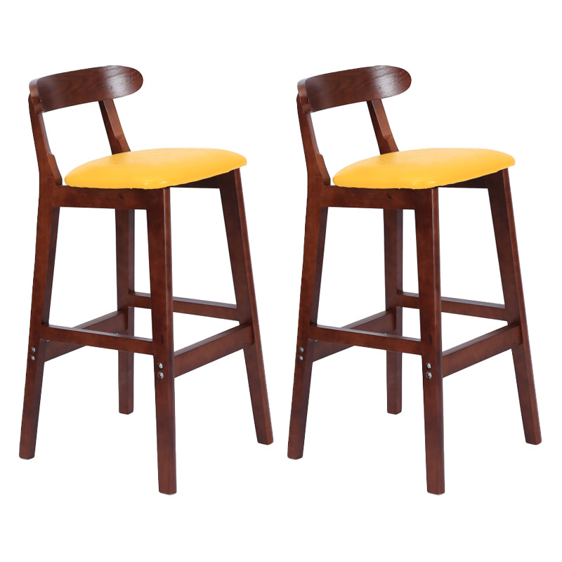 Taburete moderno de encimera sin brazo taburete de bar de madera con pedal y cojín