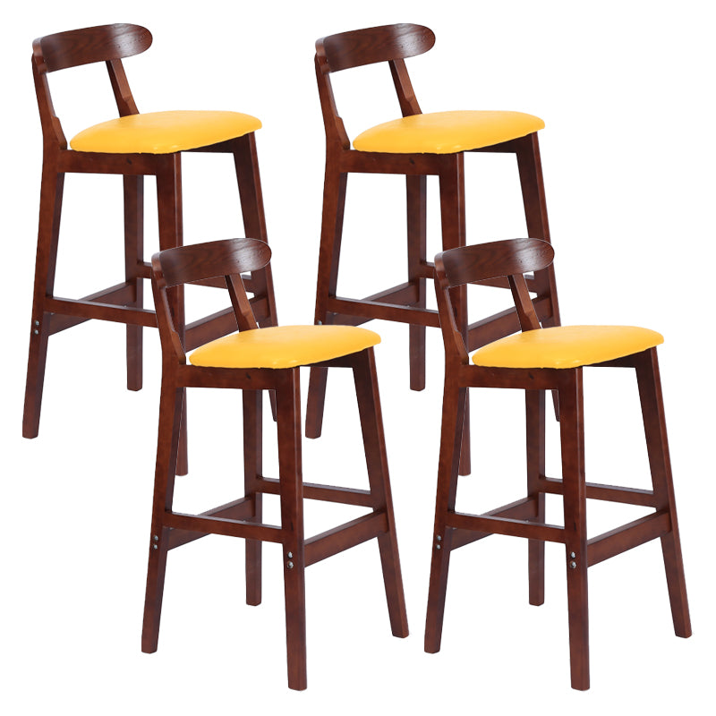 Taburete moderno de encimera sin brazo taburete de bar de madera con pedal y cojín