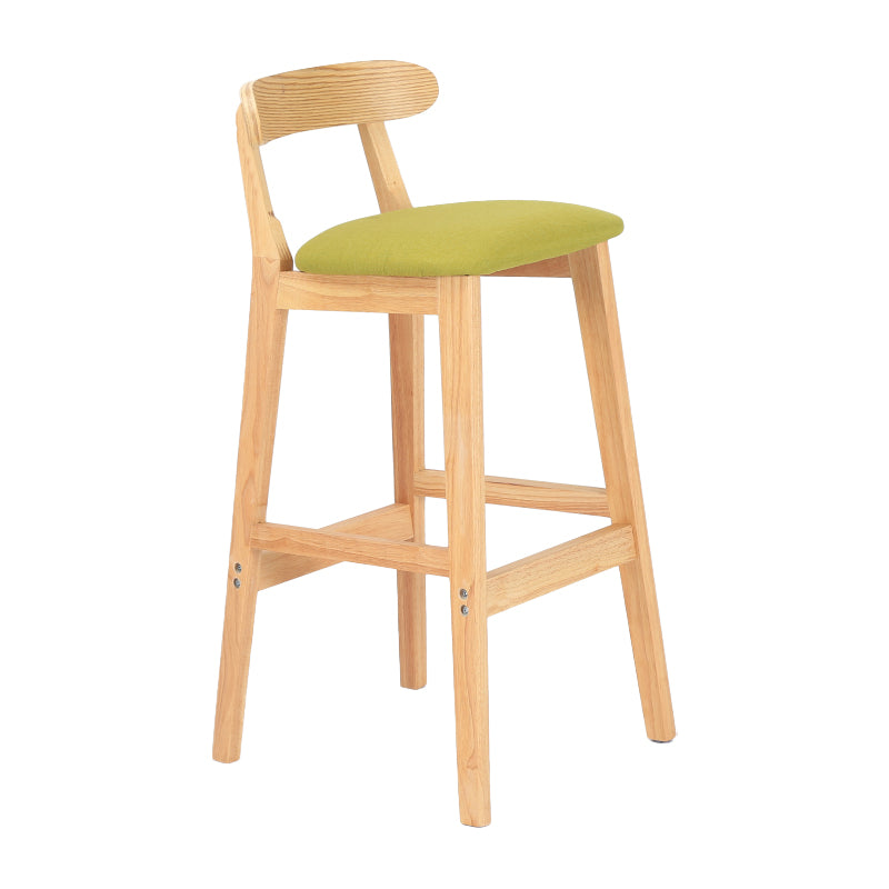 Taburete moderno de encimera sin brazo taburete de bar de madera con pedal y cojín