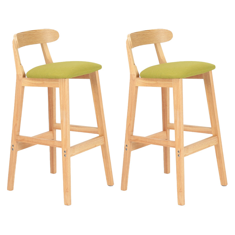 Taburete moderno de encimera sin brazo taburete de bar de madera con pedal y cojín