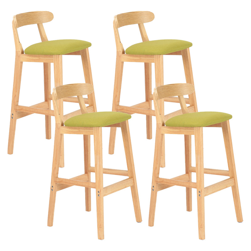Taburete moderno de encimera sin brazo taburete de bar de madera con pedal y cojín