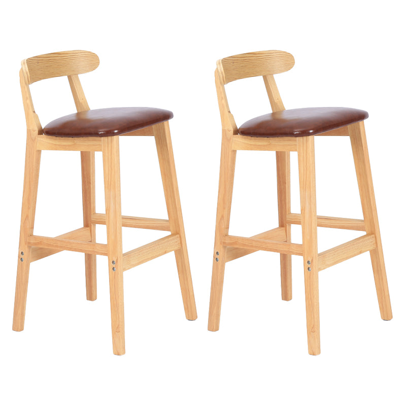 Taburete moderno de encimera sin brazo taburete de bar de madera con pedal y cojín