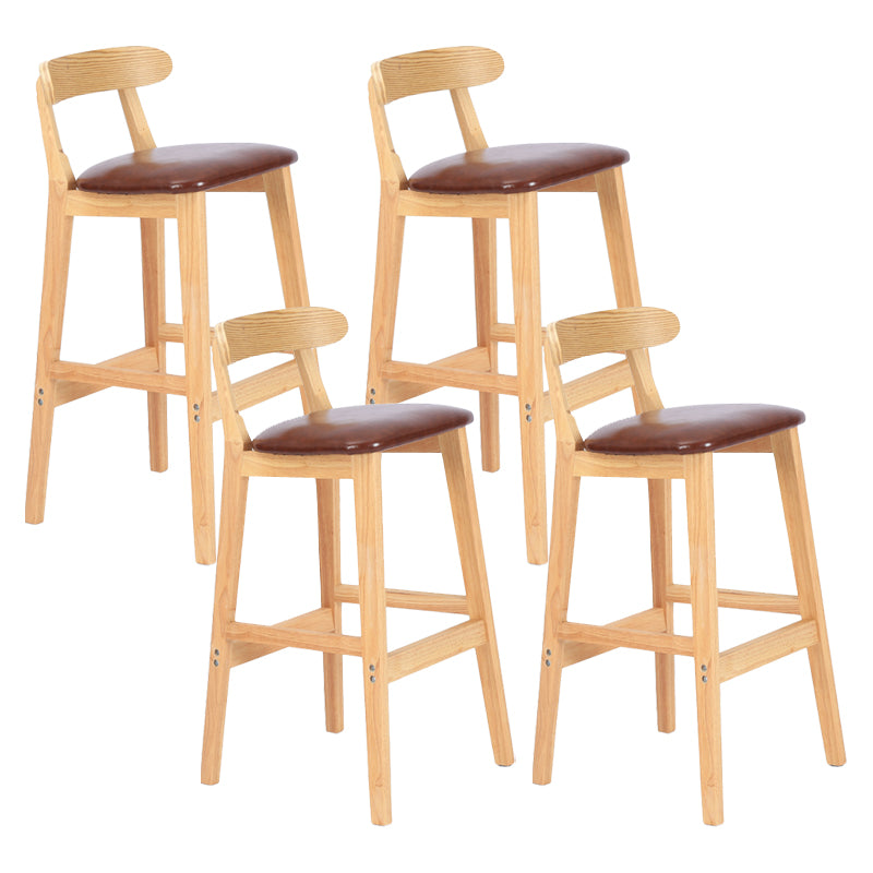 Taburete moderno de encimera sin brazo taburete de bar de madera con pedal y cojín