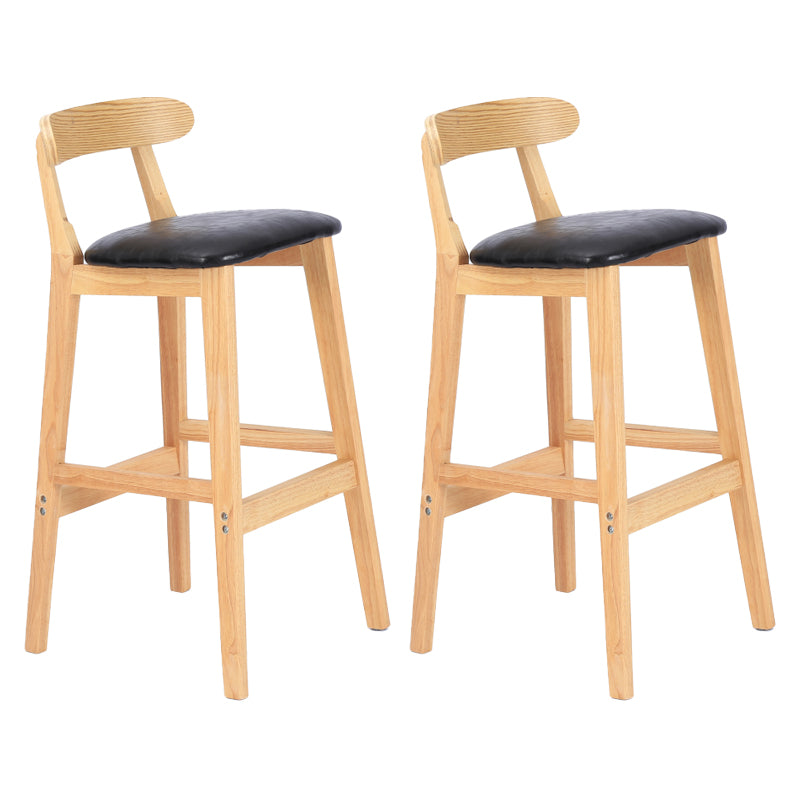 Taburete moderno de encimera sin brazo taburete de bar de madera con pedal y cojín