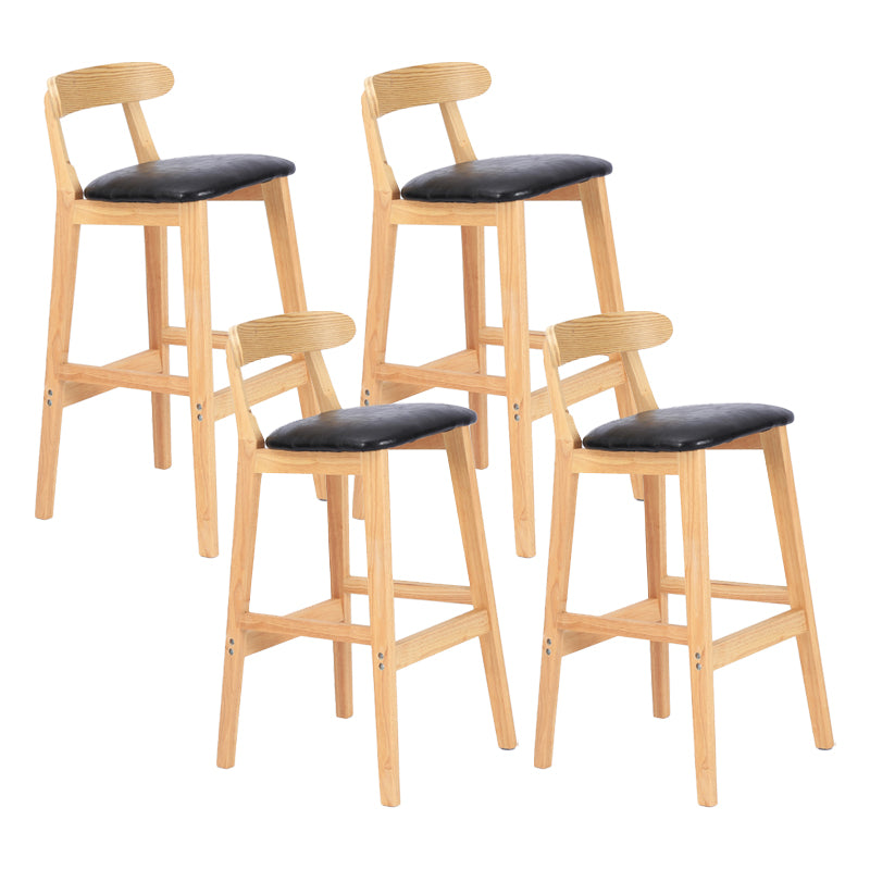Taburete moderno de encimera sin brazo taburete de bar de madera con pedal y cojín