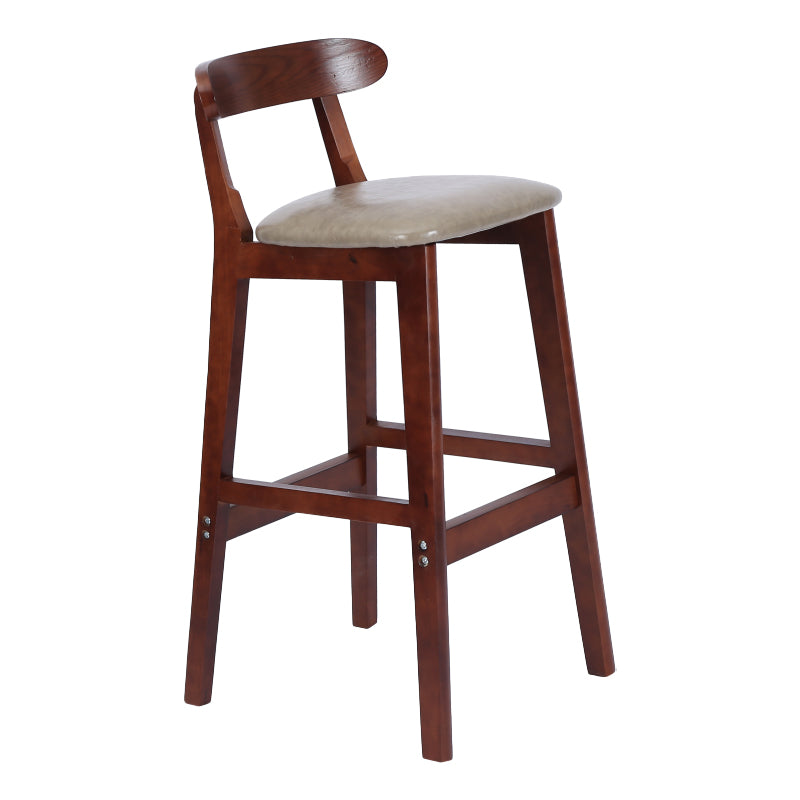 Taburete moderno de encimera sin brazo taburete de bar de madera con pedal y cojín