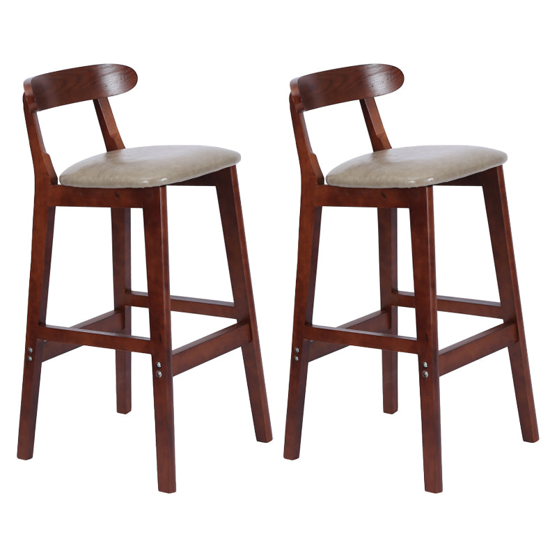 Taburete moderno de encimera sin brazo taburete de bar de madera con pedal y cojín