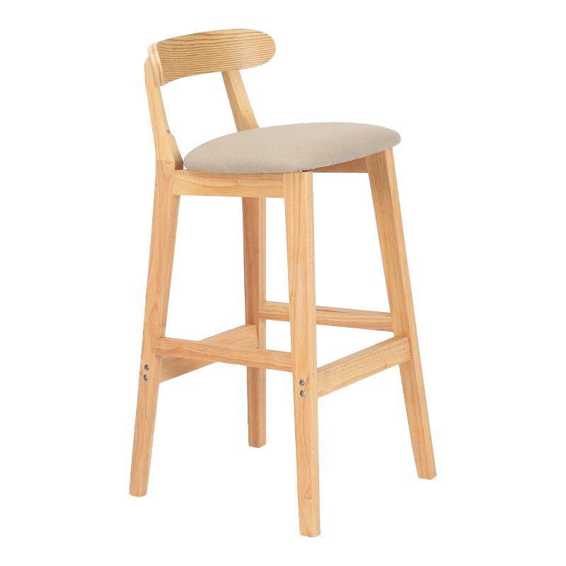 Taburete moderno de encimera sin brazo taburete de bar de madera con pedal y cojín