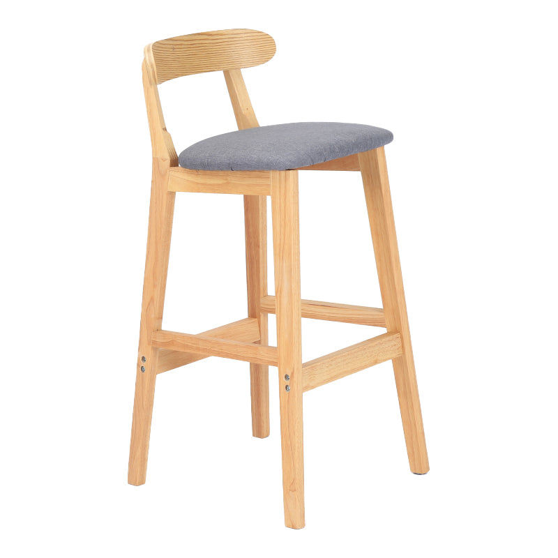 Taburete moderno de encimera sin brazo taburete de bar de madera con pedal y cojín