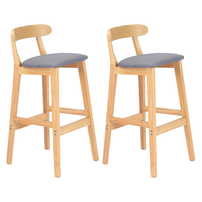 Taburete moderno de encimera sin brazo taburete de bar de madera con pedal y cojín