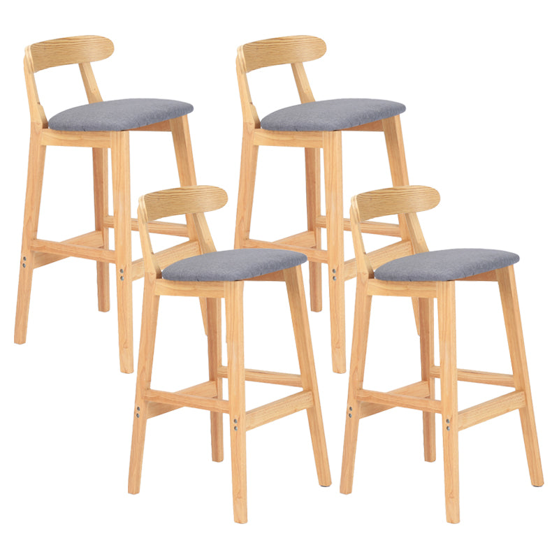 Taburete moderno de encimera sin brazo taburete de bar de madera con pedal y cojín