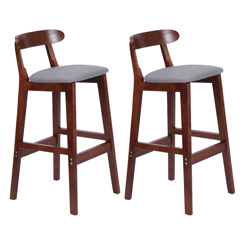Taburete moderno de encimera sin brazo taburete de bar de madera con pedal y cojín