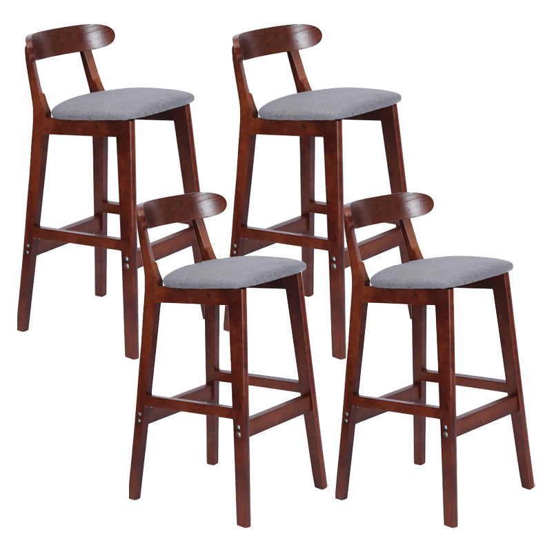 Taburete moderno de encimera sin brazo taburete de bar de madera con pedal y cojín