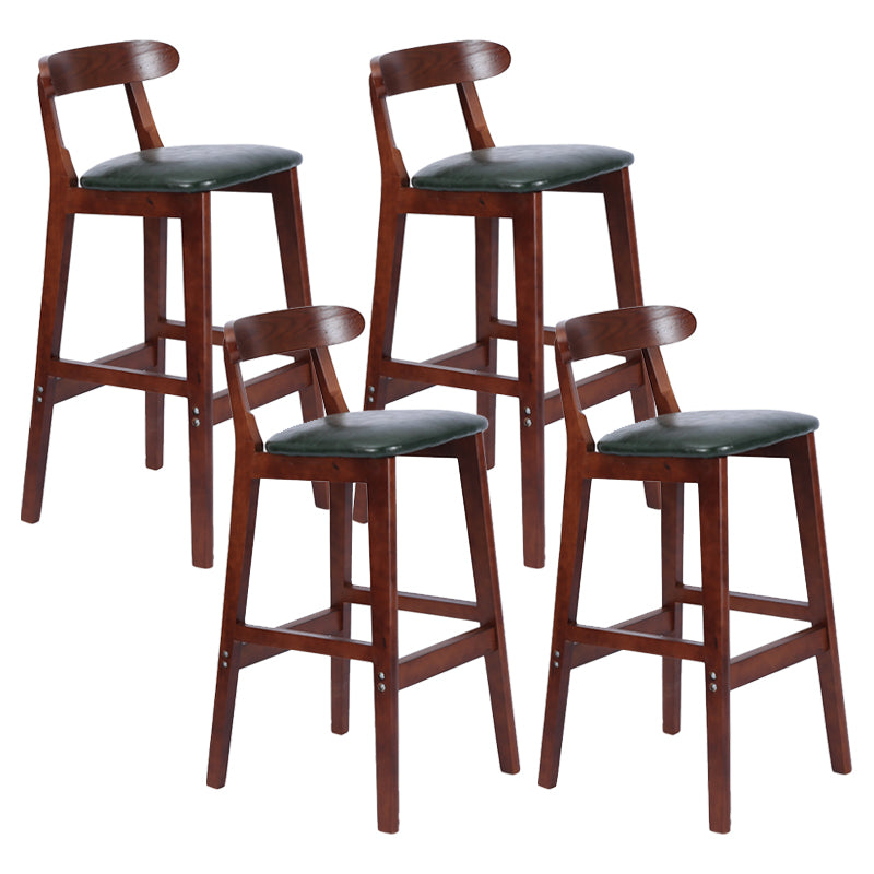 Taburete moderno de encimera sin brazo taburete de bar de madera con pedal y cojín