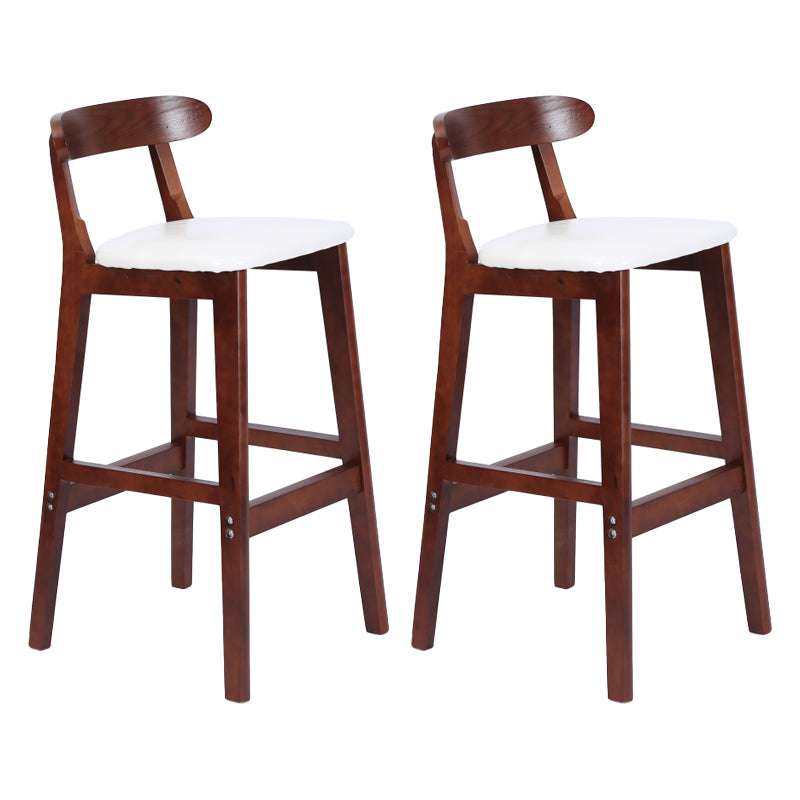 Taburete moderno de encimera sin brazo taburete de bar de madera con pedal y cojín