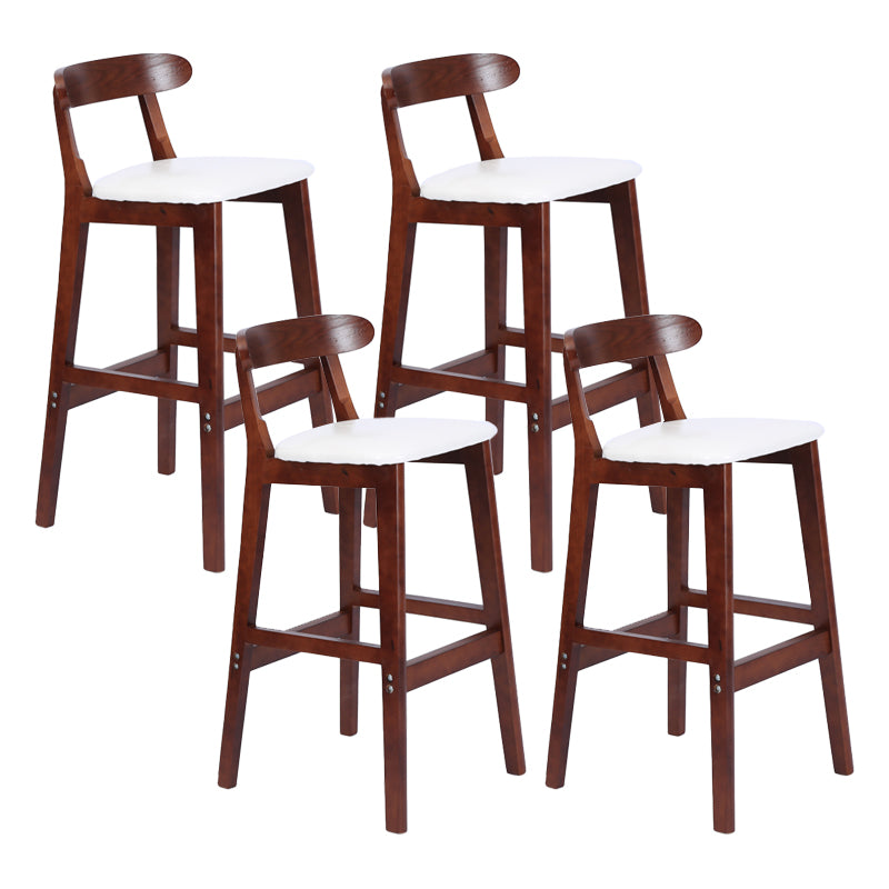 Taburete moderno de encimera sin brazo taburete de bar de madera con pedal y cojín
