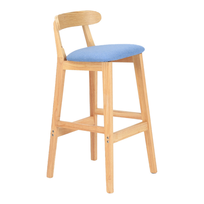 Taburete moderno de encimera sin brazo taburete de bar de madera con pedal y cojín