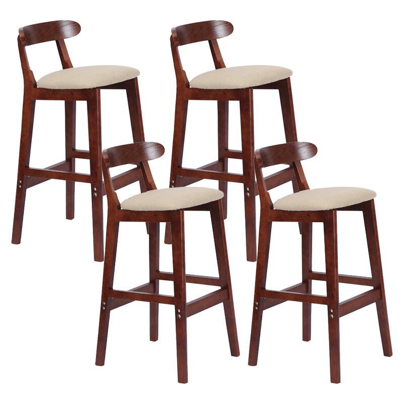 Taburete moderno de encimera sin brazo taburete de bar de madera con pedal y cojín