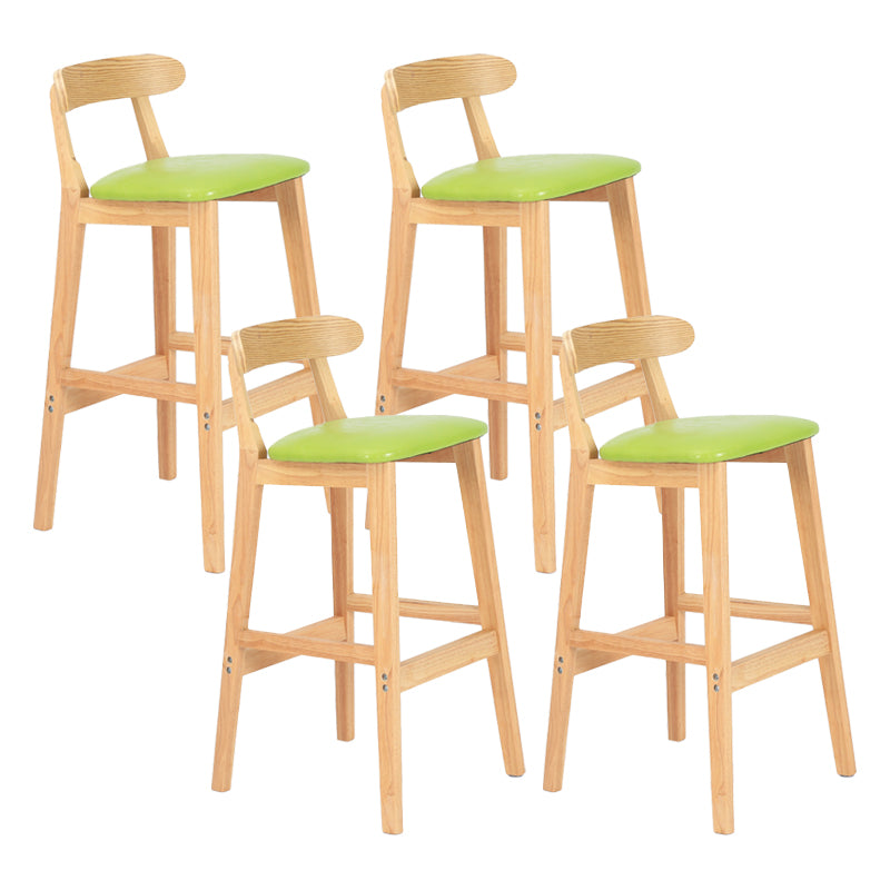 Taburete moderno de encimera sin brazo taburete de bar de madera con pedal y cojín