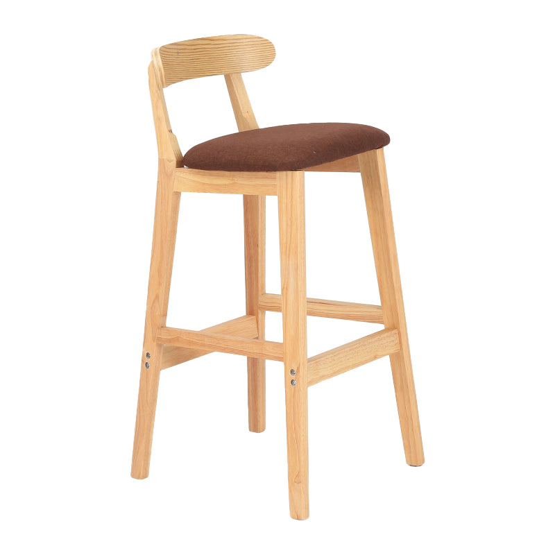 Taburete moderno de encimera sin brazo taburete de bar de madera con pedal y cojín