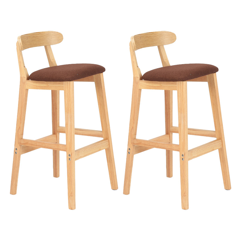 Taburete moderno de encimera sin brazo taburete de bar de madera con pedal y cojín