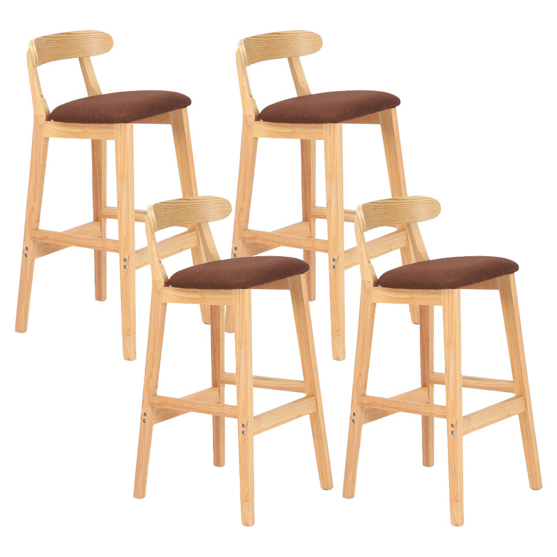Taburete moderno de encimera sin brazo taburete de bar de madera con pedal y cojín