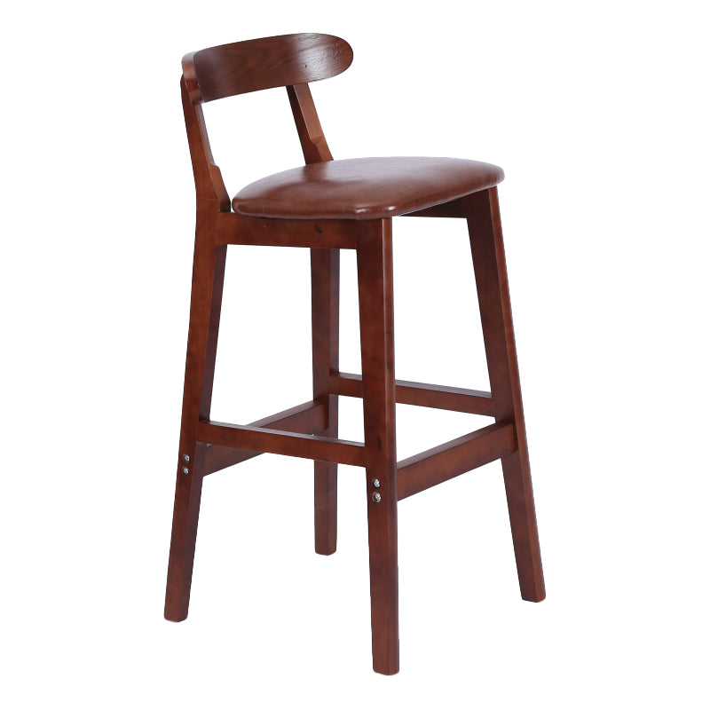 Taburete moderno de encimera sin brazo taburete de bar de madera con pedal y cojín