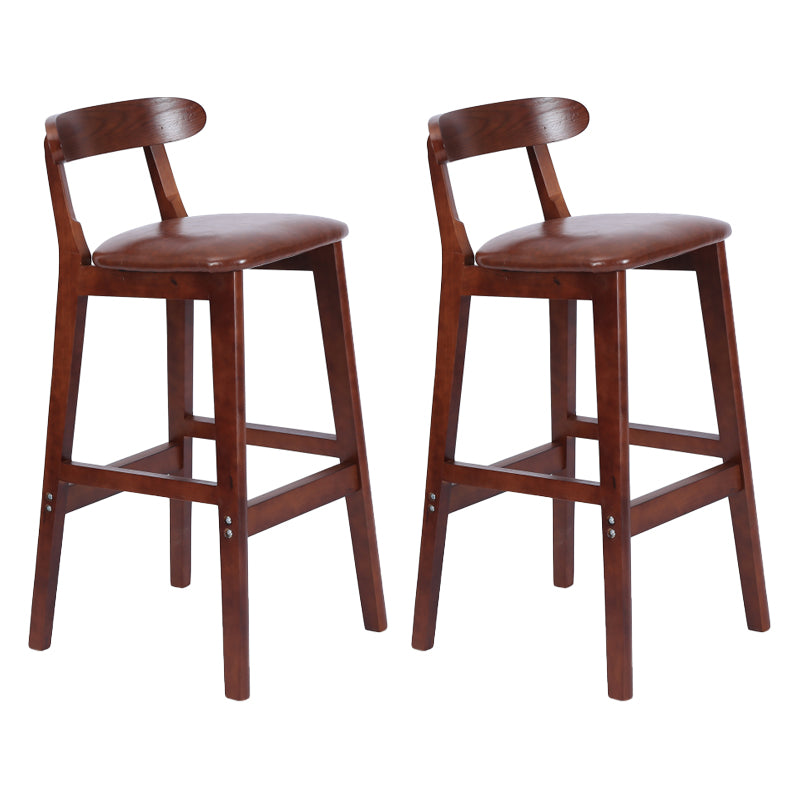 Taburete moderno de encimera sin brazo taburete de bar de madera con pedal y cojín