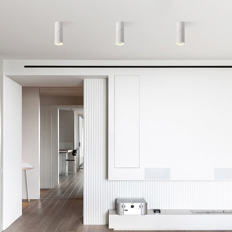 Modern Concise LED Ceiling Lamp Aluminium 1 Light Flush Mount for Clothing Store