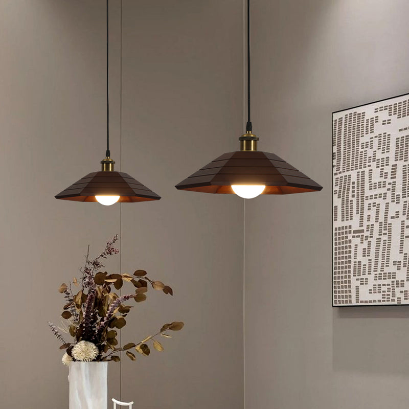 Forme de couverture de pot de bois Lumières suspendues modernes 1-Light Hanging Mount Fixture