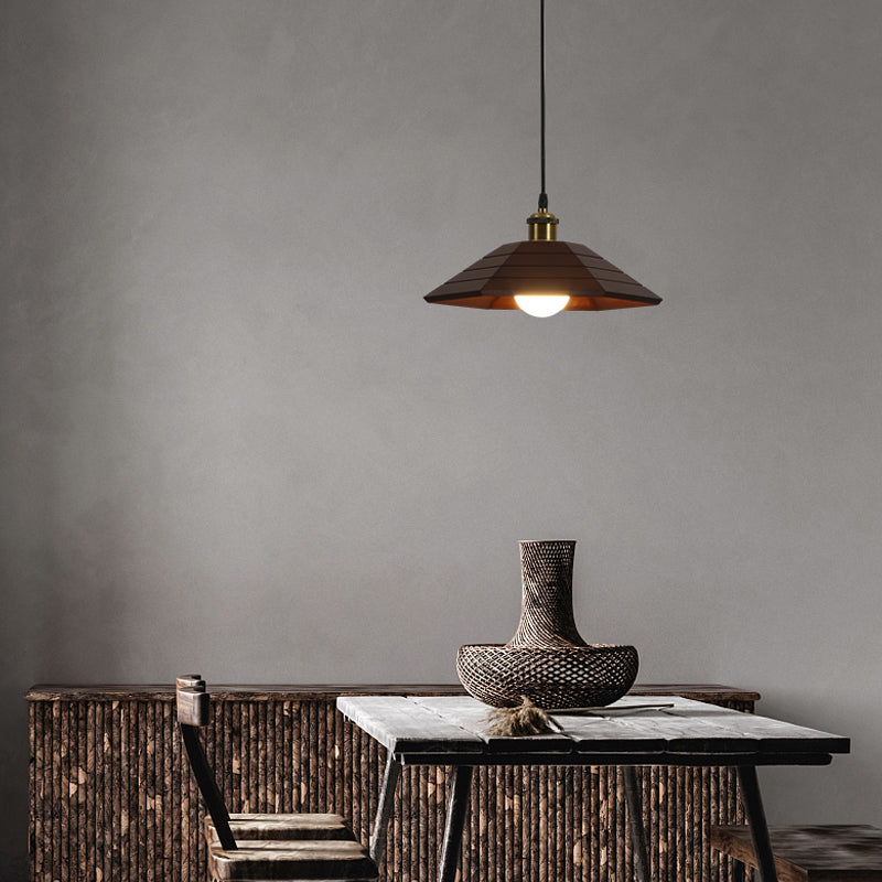 Forme de couverture de pot de bois Lumières suspendues modernes 1-Light Hanging Mount Fixture