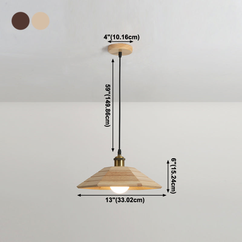 Forme de couverture de pot de bois Lumières suspendues modernes 1-Light Hanging Mount Fixture