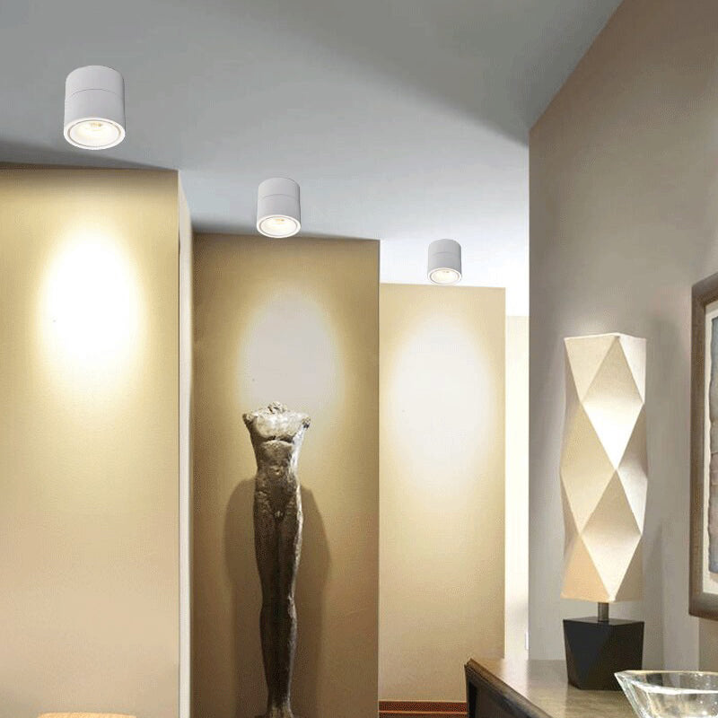 Modern Cylindrical Shape LED Ceiling Lamp Aluminium Flush Mount for Living Room