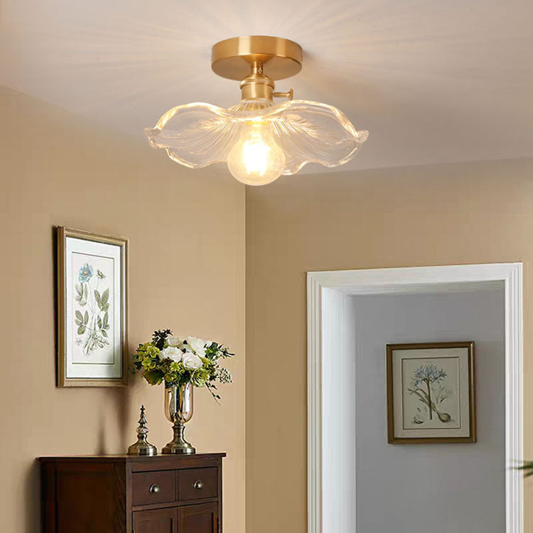 Plafonnier en forme de lotus, plafonnier en cuivre de style colonial pour couloir