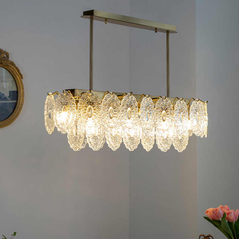 Metal Linear Island Pendant Lights Modern Style Glass Pendant Lighting for Kitchen Island