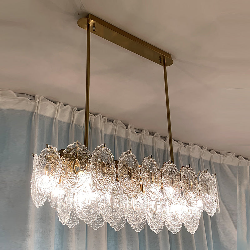 Metal Linear Island Pendant Lights Modern Style Glass Pendant Lighting for Kitchen Island