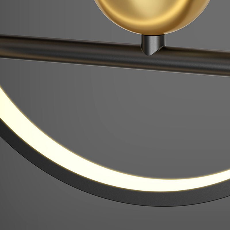 Iluminación colgante lineal luces colgantes contemporáneas para isla de cocina con sombra de metal