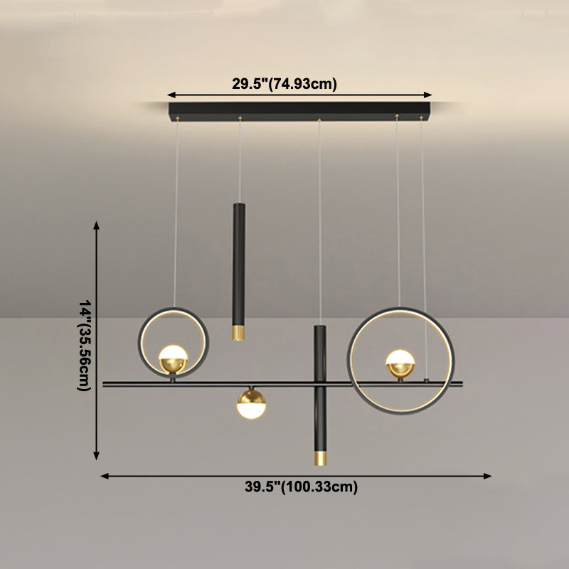 Iluminación colgante lineal luces colgantes contemporáneas para isla de cocina con sombra de metal