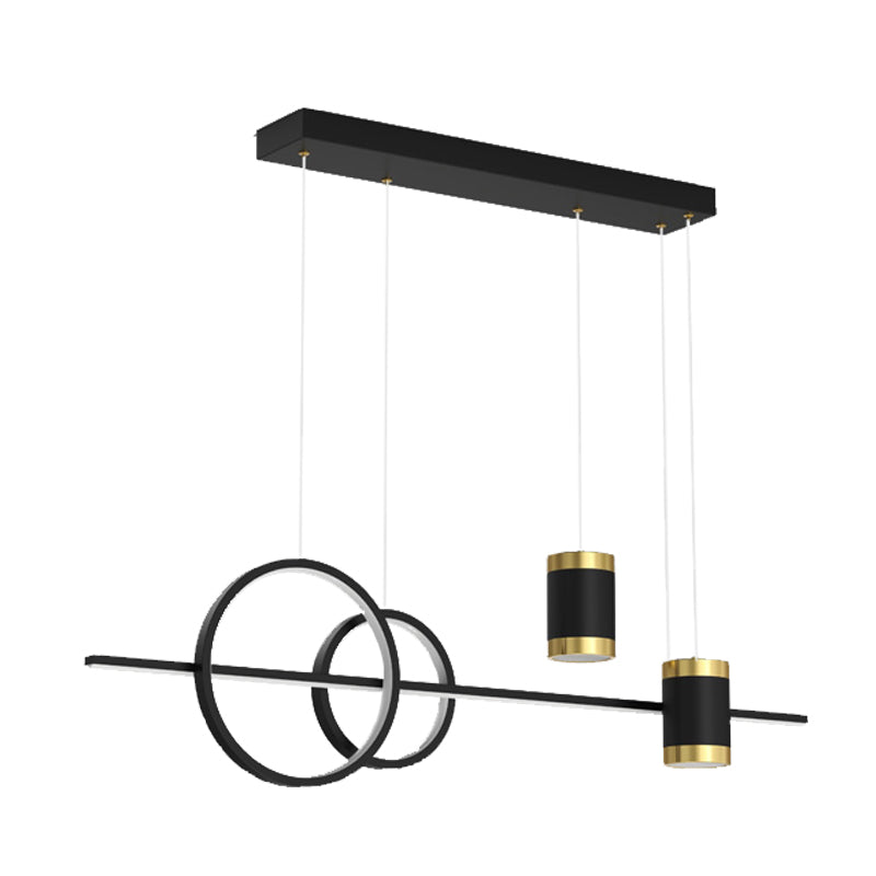 5 Light Cylinder Island Lighting Fixtures Contemporary Metal Chandelier Light