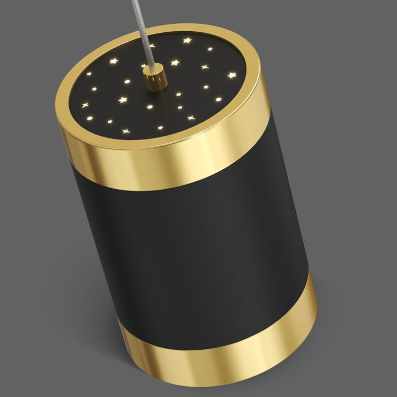 5 Light Cylinder Island Lighting Fixtures Contemporary Metal Chandelier Light