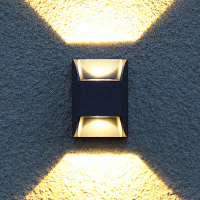 Iluminación de pared de 2 luces de metal de forma geométrica de estilo geométrico montado en negro