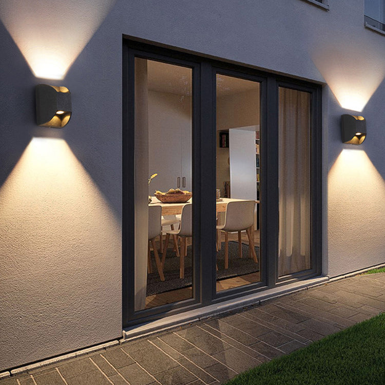 Iluminación de pared de 2 luces de metal de forma geométrica de estilo geométrico montado en negro