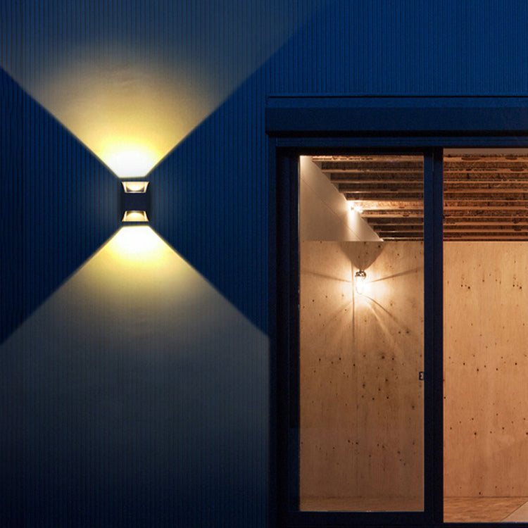 Iluminación de pared de 2 luces de metal de forma geométrica de estilo geométrico montado en negro