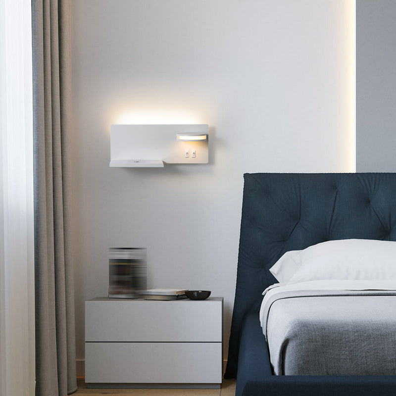 Forma geométrica de lectura de metal luz de pared estilo moderno 2 luces de montaje de pared lámpara de luz