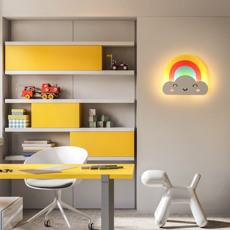 1 Mur géométrique léger style enfant Style en métal Moup Mont luminaire pour la chambre pour enfants