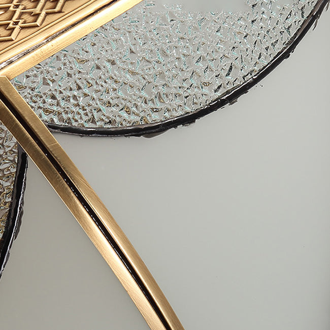 Luminaires encastrés à tambour, plafonniers en cuivre de style colonial avec abat-jour en verre