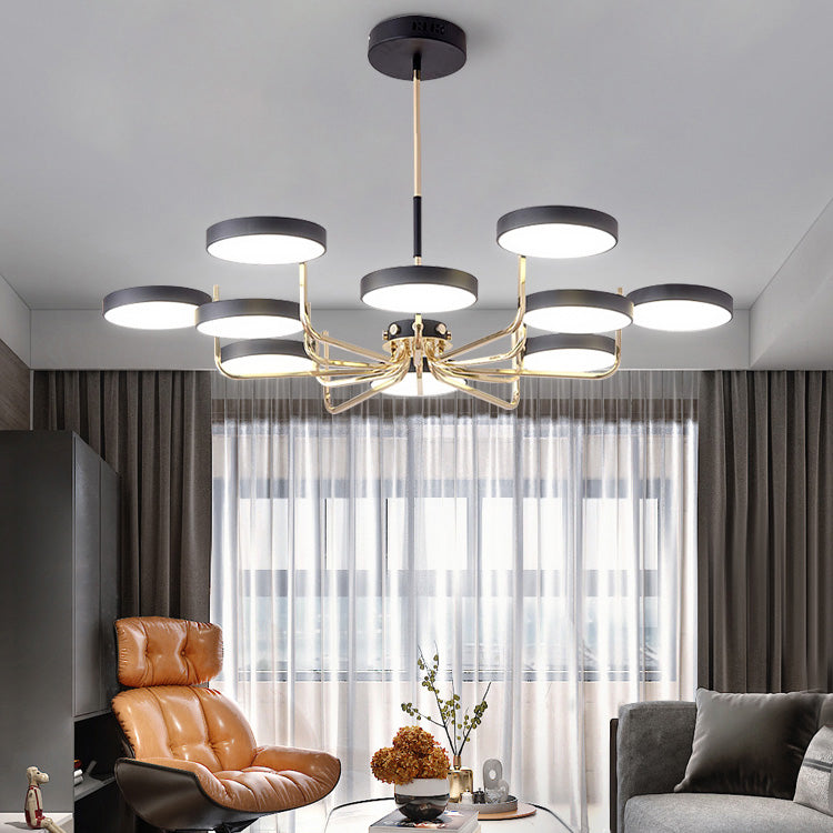 Modern Sputnik Chandelier Light Fixtures Acrylic LED Hanging Lamp for Living Room