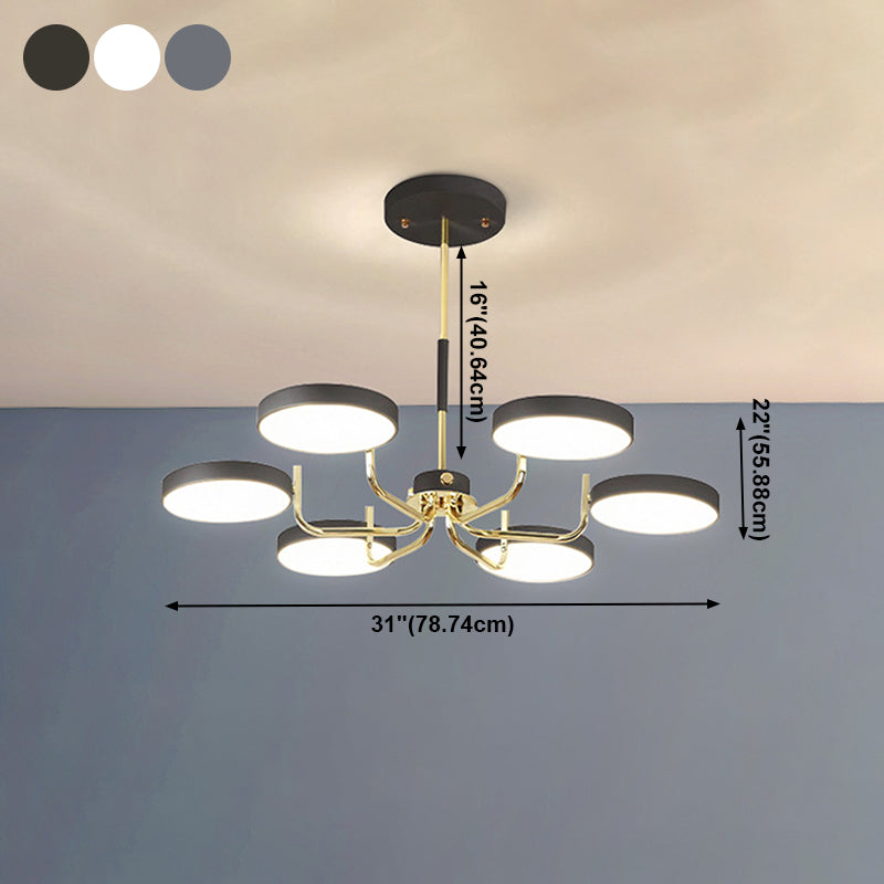 Modern Sputnik Chandelier Light Fixtures Acrylic LED Hanging Lamp for Living Room