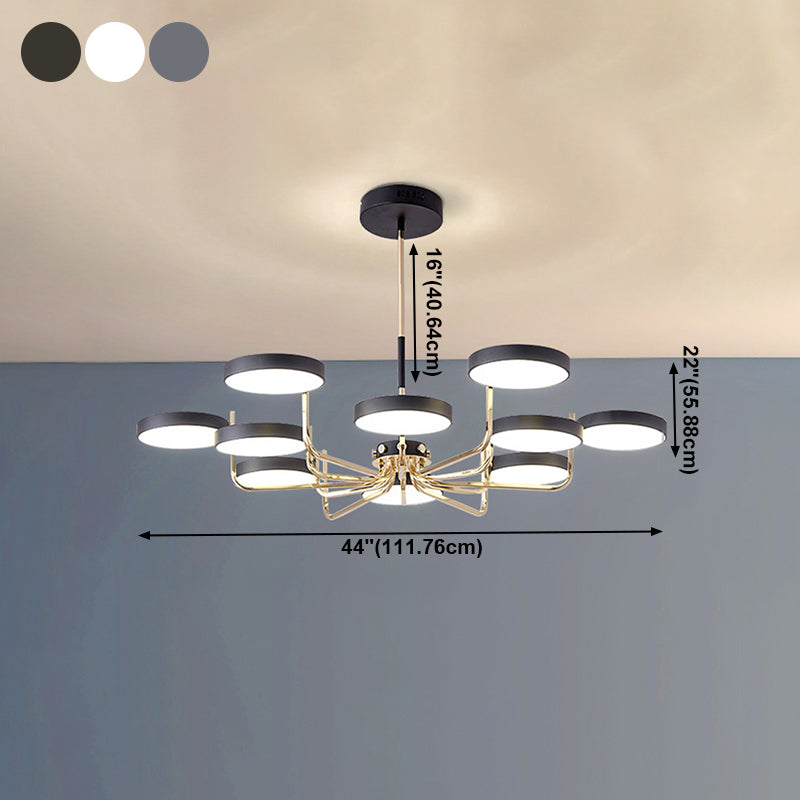 Modern Sputnik Chandelier Light Fixtures Acrylic LED Hanging Lamp for Living Room